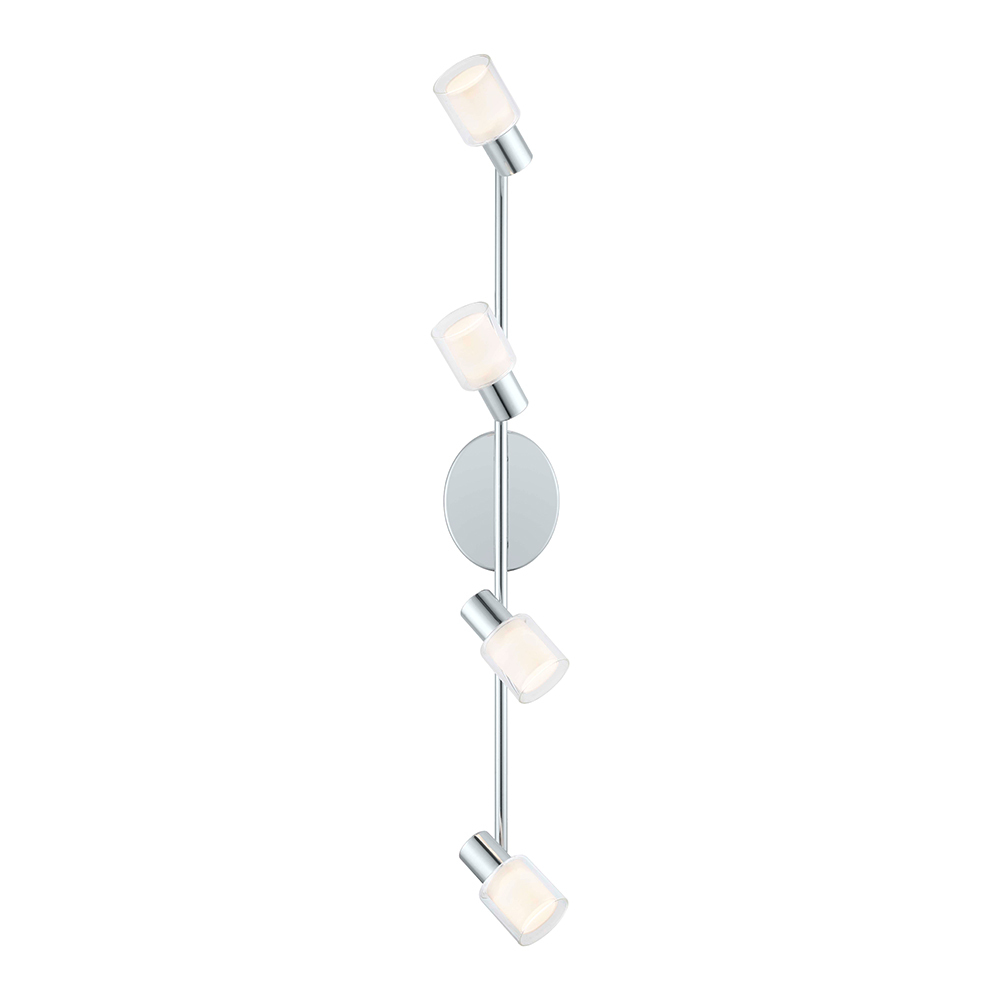 4 LT Integrated LED Track Light w/ Chrome Finish & Fosted Glass Surrounded by Clear Glass Lamp Heads