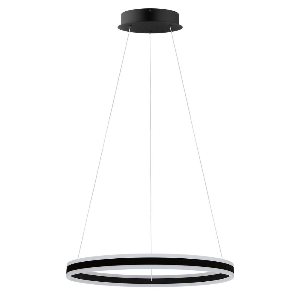 2 LT Integrated LED Circular Open Pendant w/ Black Finish & White Acrylic Diffuser