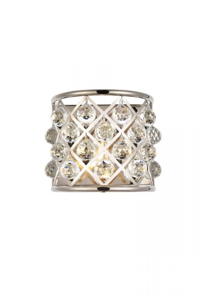 Madison 1 light polished Nickel Wall Sconce Clear Royal Cut Crystal